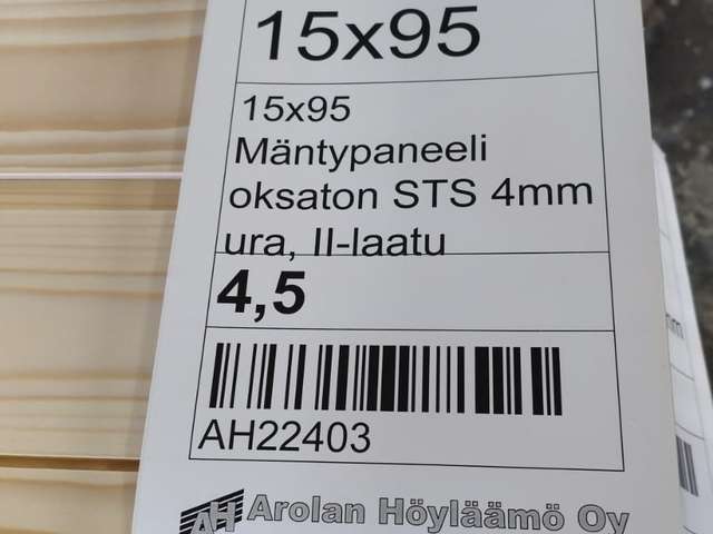 15x95 Kuusipaneeli vähäoks STS 4mm ura