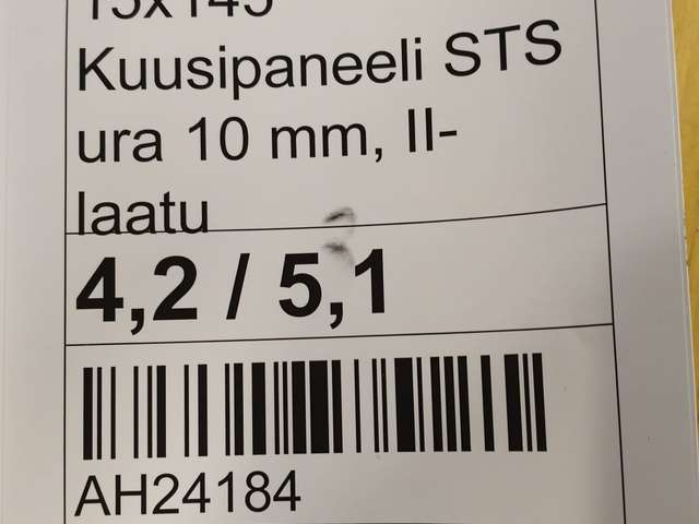 15x145 Kuusipaneeli STS ura 10 mm