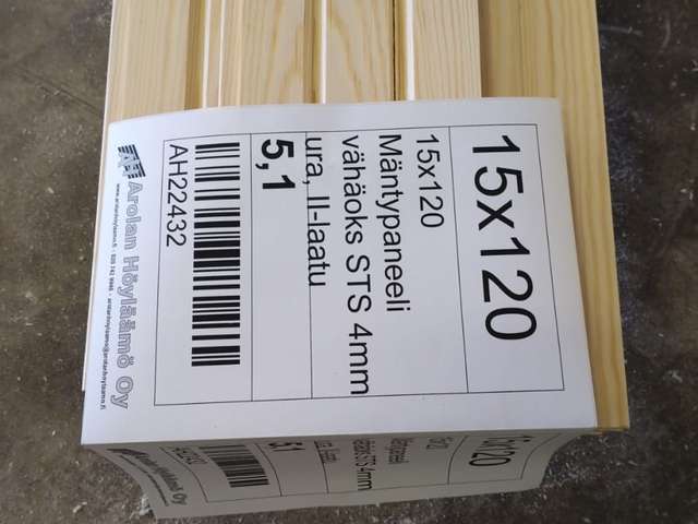 15x120 Mäntypaneeli vähäoks STS 4mm ura